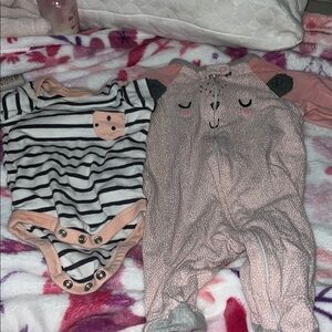 Charming Pink and Striped Kids Bodysuit Set